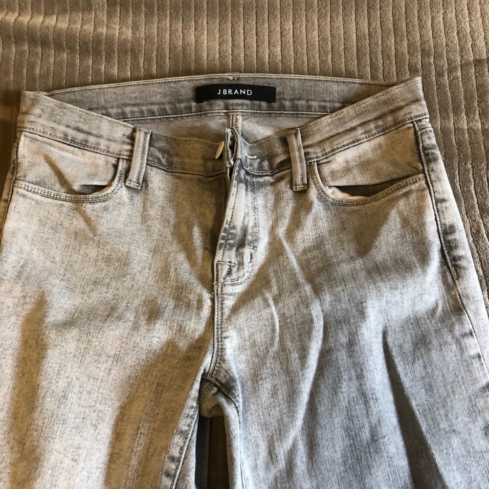 J.Brand grey mid rise skinny jeans.